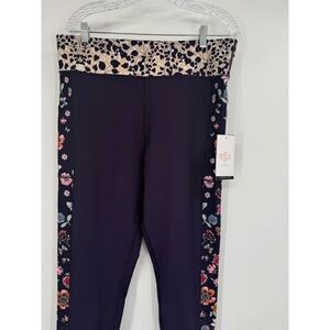 Johnny Was Joy Vanda Bee Active High Waisted Leggings Pockets Flowers NEW Sz 2XL